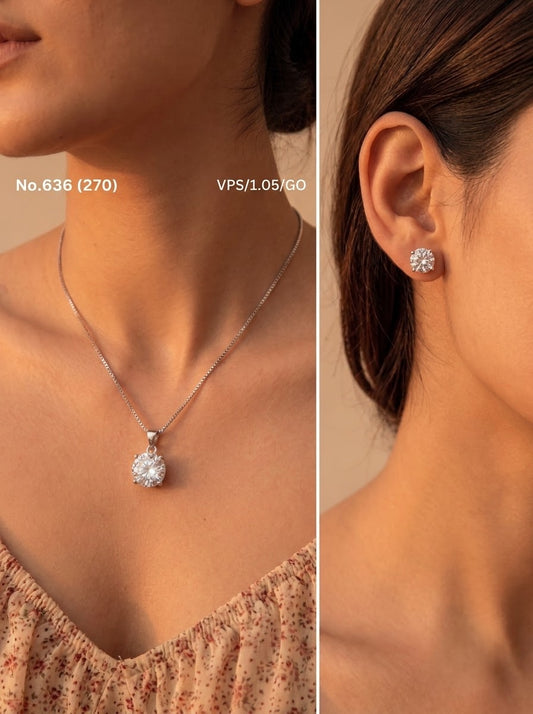Frozen glow silver pendant set for women