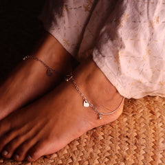 Leaflet Charm Silver payal for women