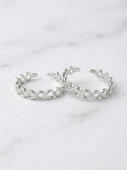 Luxe helix silver toerings for women