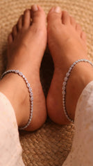 Luniva Silver Payal for Women