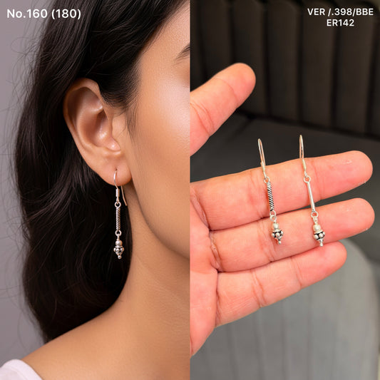 Gleaming veil silver earrings