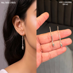 Gleaming veil silver earrings