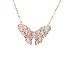 Serene wings silver chain pendant