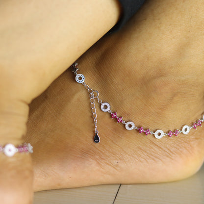 Silver Breeze Pattern Anklet