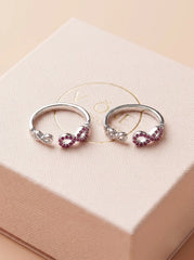 Pink Infinity Silver Toe Ring for Women