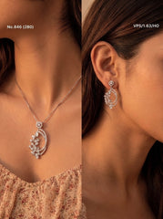 Crysta ivy silver pendant set for women
