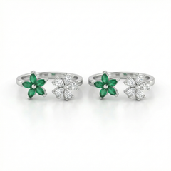 Flora dew silver toerings for women