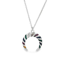 Silver eclipse silver chain pendant