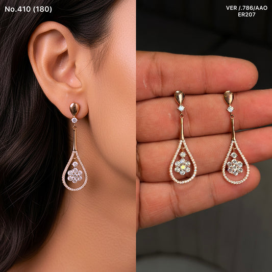 Tiny petals silver earrings