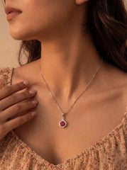 Dream blush silver pendant set for women