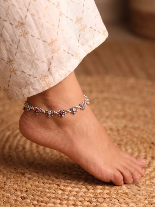 Devika silver heavy payal for women