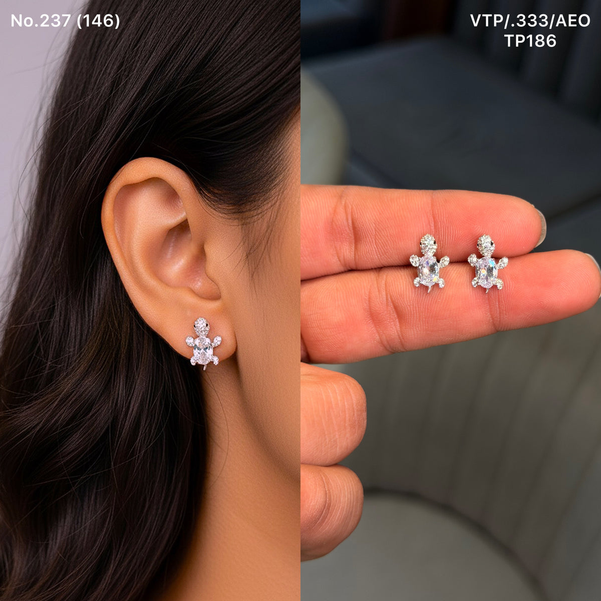 Harmony Tortoise Silver Stud