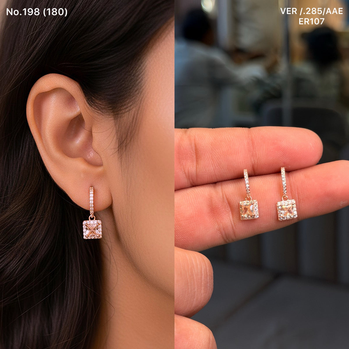 Classic stone silver earrings