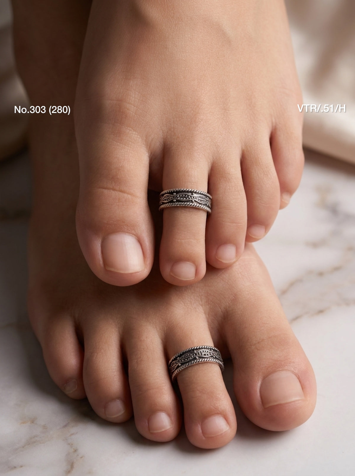 Midnight spark silver toerings for women