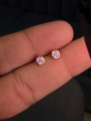 Rosette shine silver stud