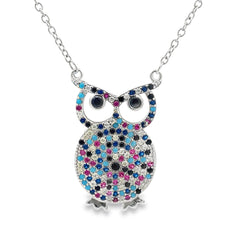 Owlstone silver chain pendant
