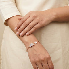 Frost shine silver kada for women