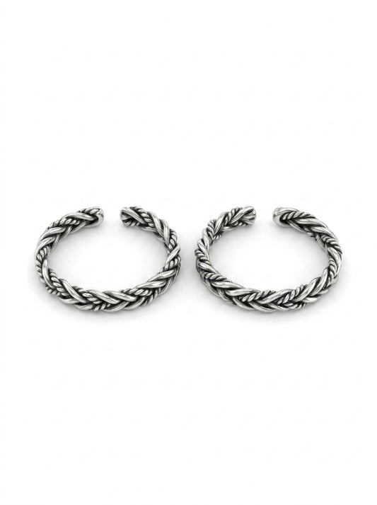 Charming curve silver toerings for women