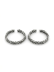 Charming curve silver toerings for women