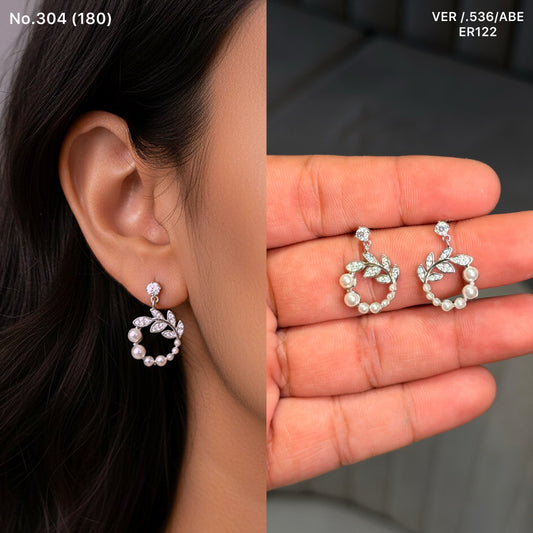 Petal & pearl harmony silver earrings