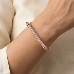 Royal Crystal Cluster silver kada for women