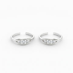 White charm silver toerings