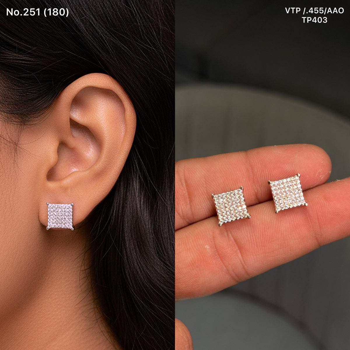 Signature diamond silver stud