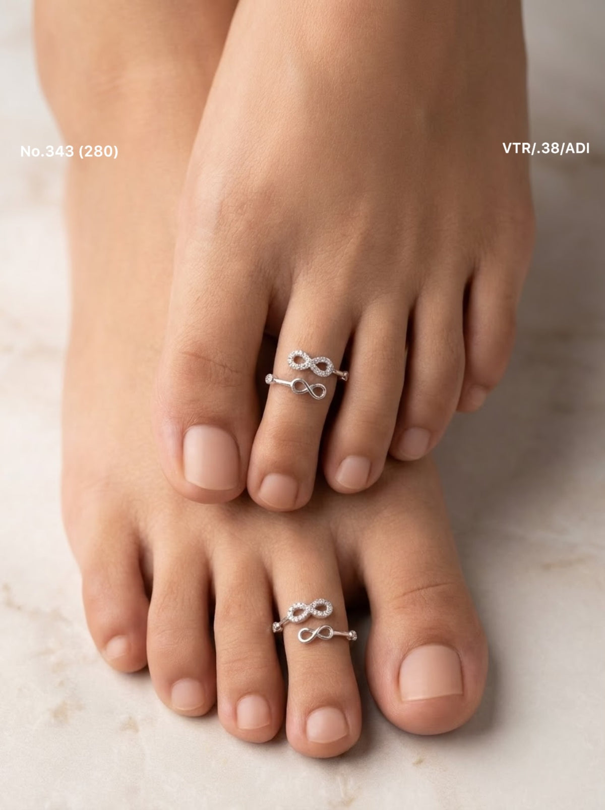 Silver Infinity Loop Toe Ring for women
