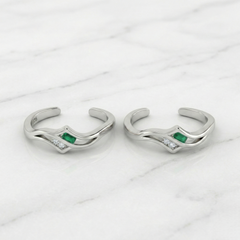 Soft Duo Shine silver toerings for women