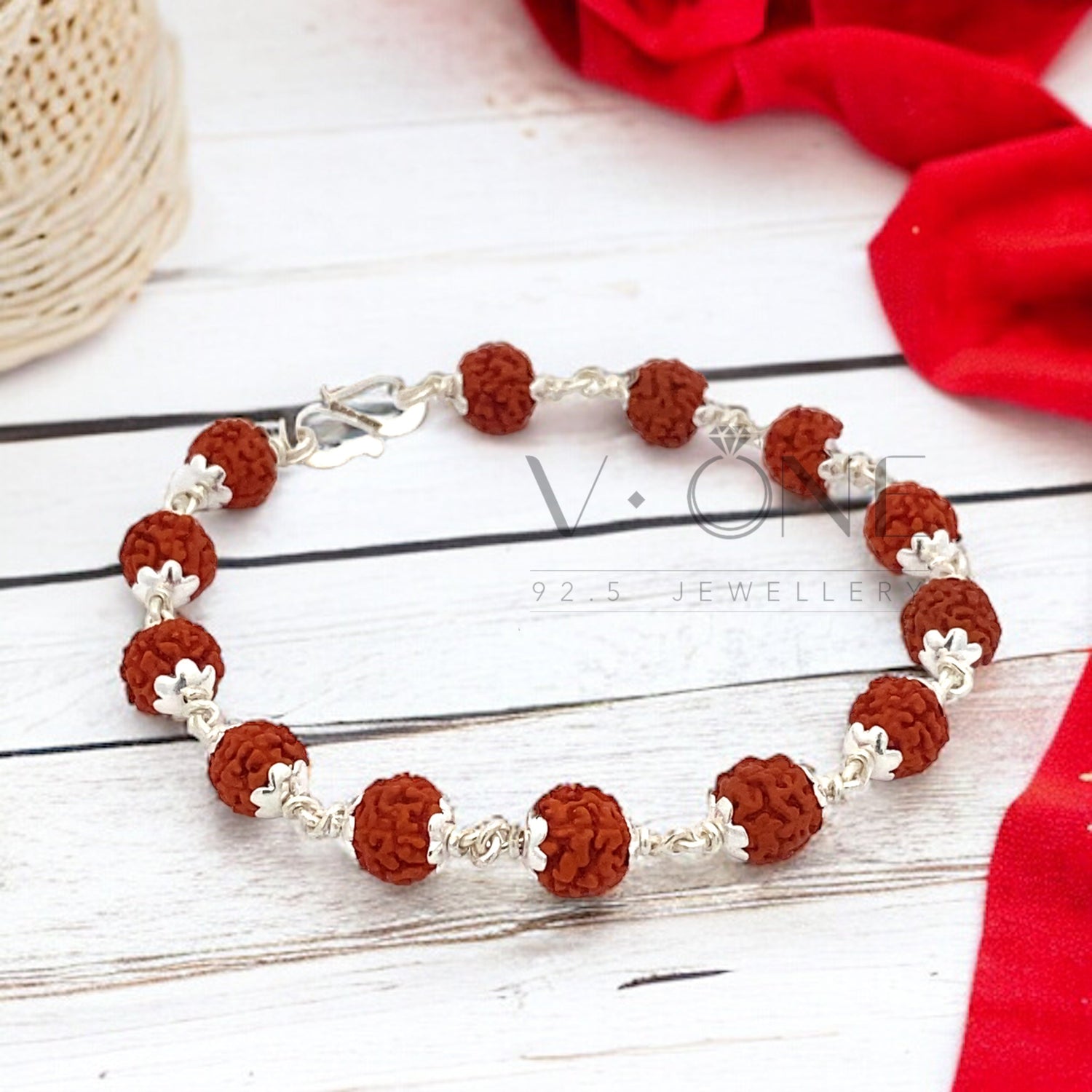 Silver Rudraksha Bracelet by V One Jewellery