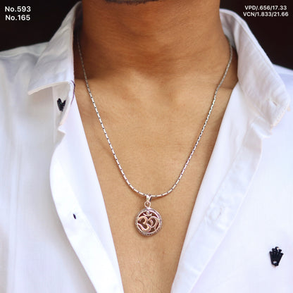 Om Aura Silver Pendant