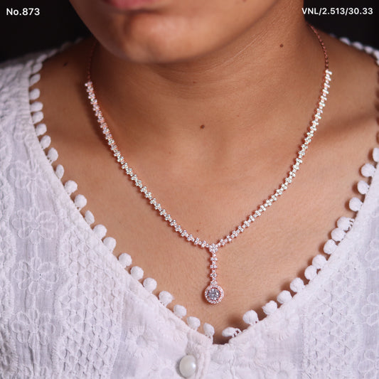 Opulent Rose Gold Silver Necklace for Her