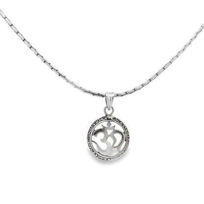 Om Aura Silver Pendant