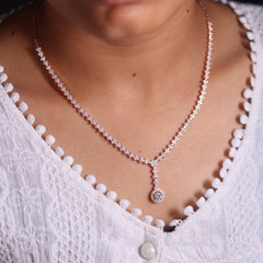 Opulent Rose Gold Silver Necklace for Her
