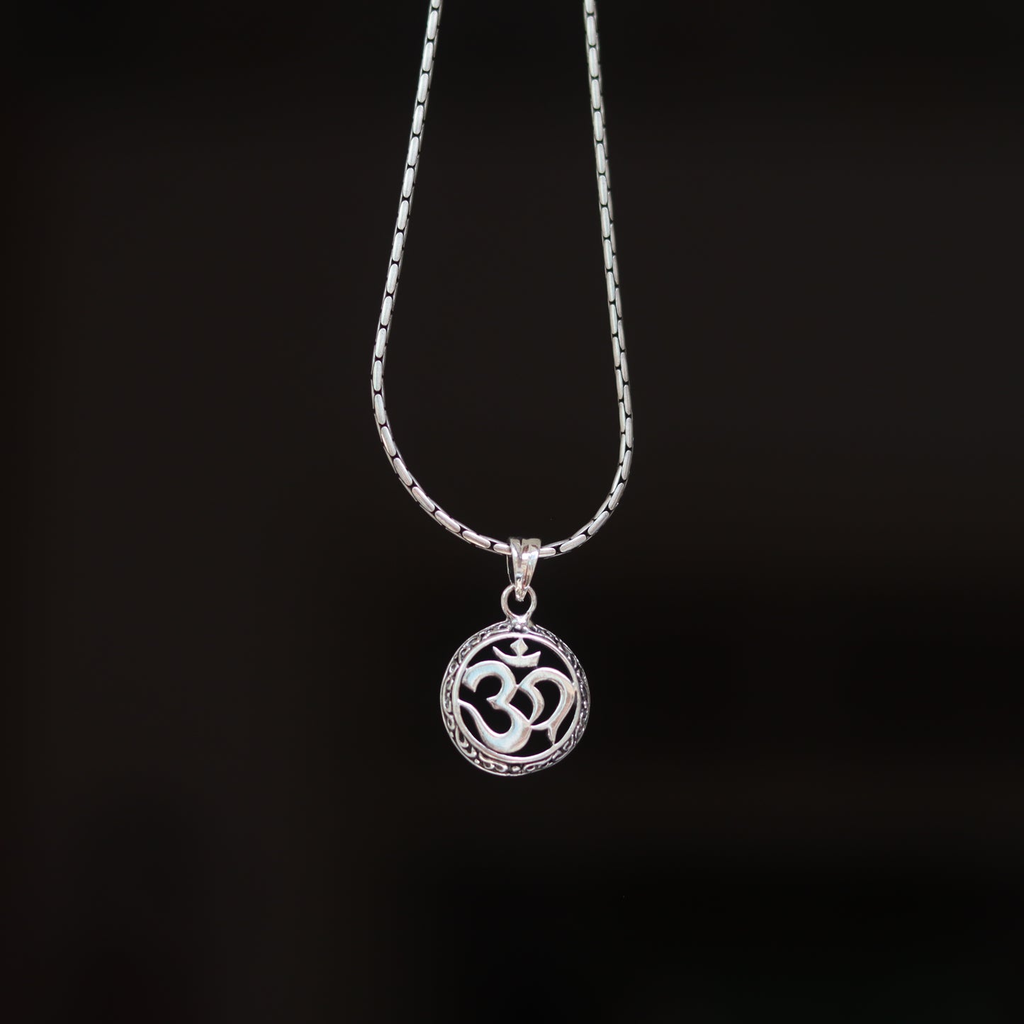 Om Aura Silver Pendant