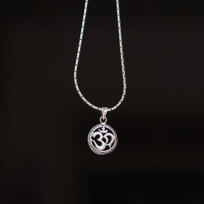 Om Aura Silver Pendant