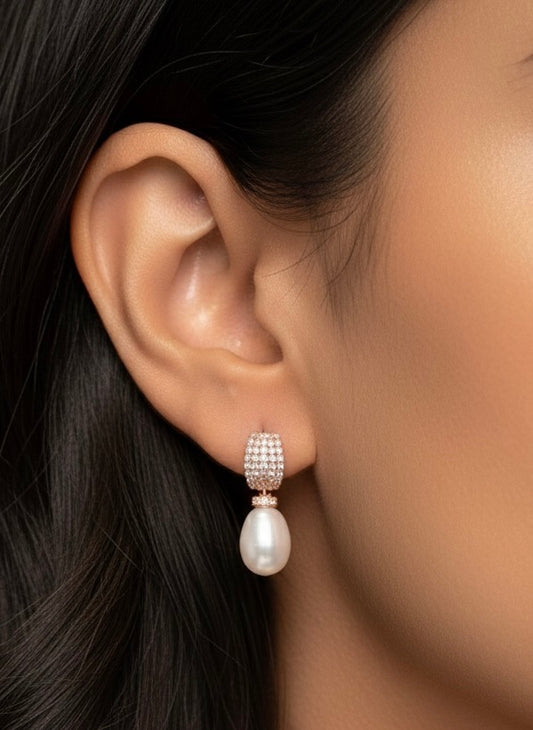 Flamingo pearl silver earrings