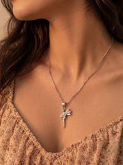Glitter muse silver pendant set for women