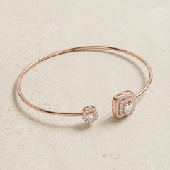 Crystal Twin Silver Kada for women