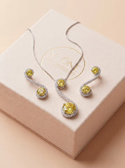 Golden shine silver pendant set for women