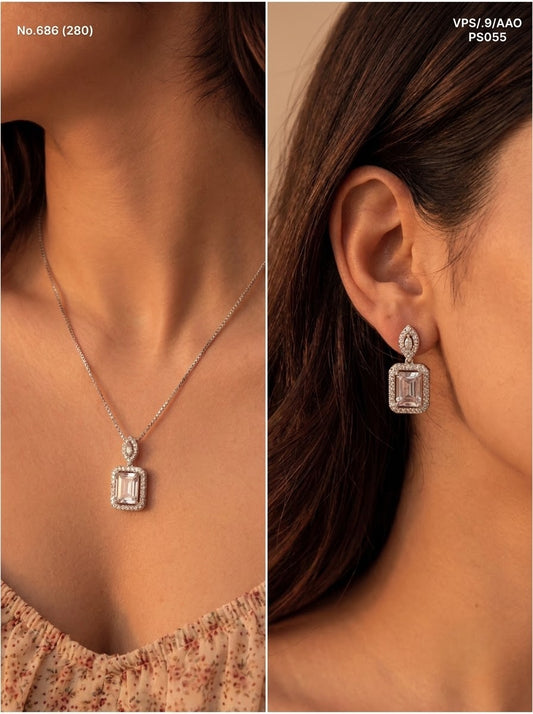 Ruhi silver pendant set for women