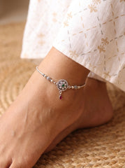 Kumud oxidised silver Payal for women
