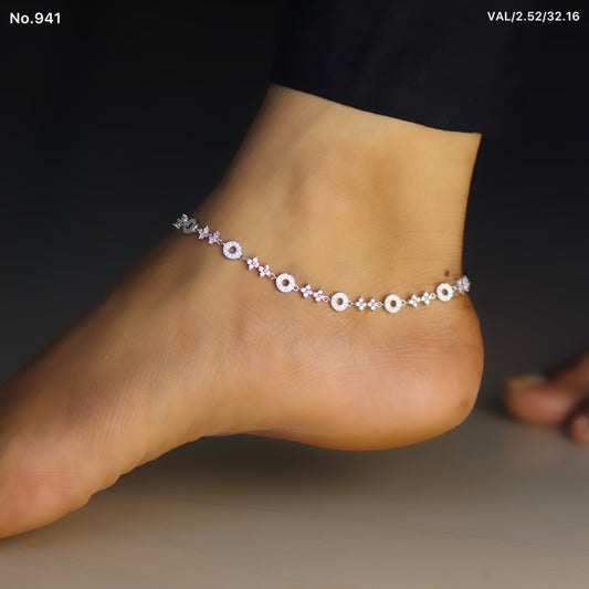 Silver Rhythm Charm Anklet