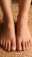 Gleam Thread Silver payal for women