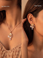 Silver daisy pendant set for women