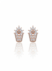 Leaf & light silver stud