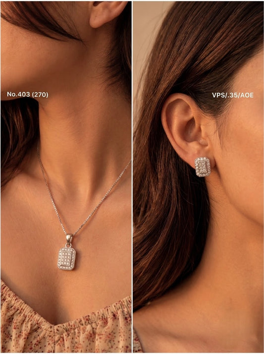 Snowara silver pendant set for women