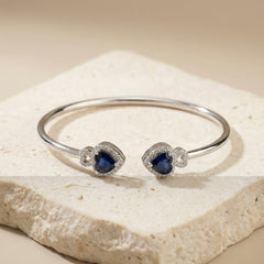 Royal blue silver kada for women