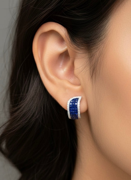 Blue mist silver earrings