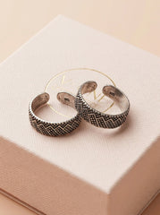Kaira oxidised silver toerings for women